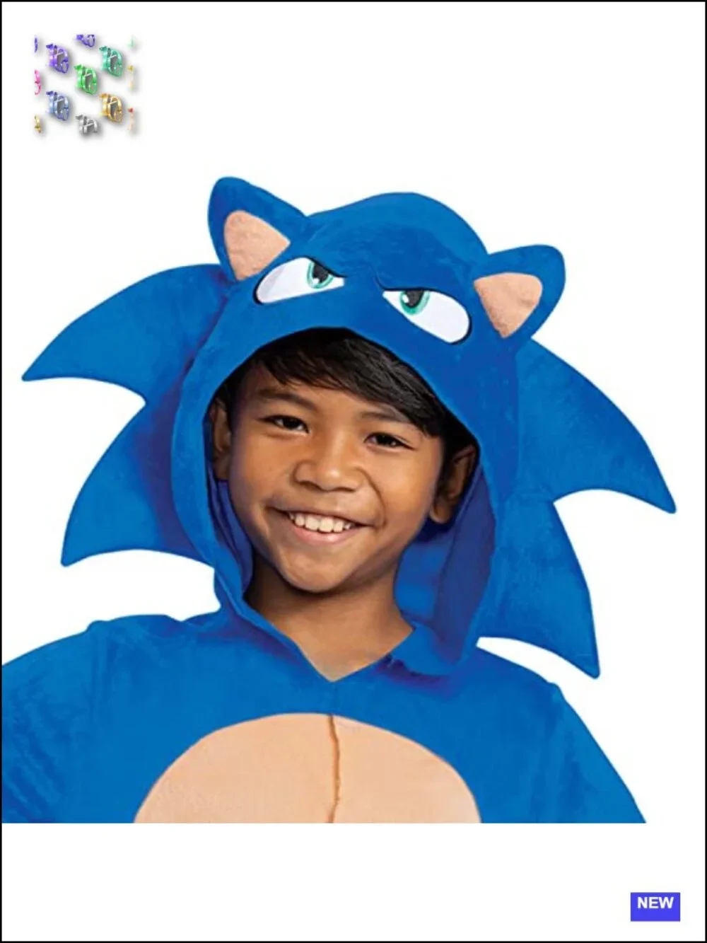 Sonic the Hedgehog Kids Costume Jumpsuit Headpiece Halloween Cosplay